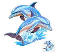 Dolphin Wall Stickers, Dolphin Toilet Sticker Bath Decor, Dolphins Luminous Wall Stickers, Glow in The Dark Sea Animal Toilet Sticker, Toilets Lid Tank Seat Decals for Bathroom Walls(Style1)