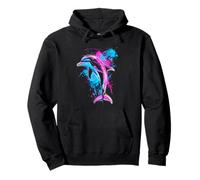 Dolphin Watercolor Ocean Sea Dolphin Sea Ocean Animal Pullover Hoodie