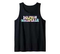 Dolphin Whisperer Funny Animal Lover Dolphin Groovy Tie Dye Tank Top