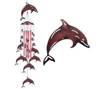 Dolphin Wind Chimes for Garden, Home, Balcony, Yard, Outdoor Decoration, Blessing Wind Bells, Memorial Wind Chime, Wind Catcher, Dolphins Wind Chimes Xmas Gifts for Mom, Grandma, Family, Women, Friend