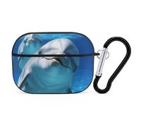 Dolphin with A Smile AirPods Pro Case Cover with Keychain Ring PC Hard Shell Protective Case for AirPods Pro 2nd for Women Men Generation Easy Open Full Drop Protection Cover Black-Style
