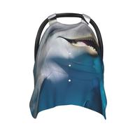 Dolphin with A Smile Baby Car Seat Canopy Cover, Multi Use Breathable Nursing Breastfeeding Covers for Mom Soft Stroller Sun Shade Newborn Shower Gift