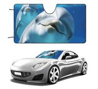 Dolphin with A Smile Car Windshield Sun Shade Keep Car Interior Cool 51"x28" Folding Front Window Sun Shade, Heat Shield for SUV, Truck, Blocks UV