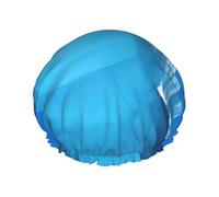 Dolphin with a Smile Printed Reusable Bathing Cap, Dual Layer Hair Cover For Long Thick Hair, 10.6in Headgear