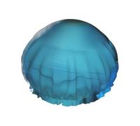 Dolphin with a Smile Shower Cap for Women Men, Adjustable Reusable Shower Bonnet Double Layer Waterproof Bath Caps, EVA Lining, Elastic Band Hair Cap for All Hair Lengths