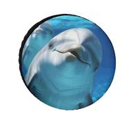 Dolphin with A Smile Tire Covers Waterproof Anti UV Tire Cover 30inch Single Axle Wheel Covers for RV Truck SUV Trailer Universal for All Seasons