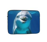 Dolphin with Smile Laptop Sleeve Bag 10 Inch, Waterproof Shockproof Laptop Case Bag Computer Skin Bags Lightweight Tablet Carrying Case