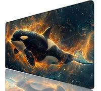 Dolphin XXL Mouse Mat 100x50cm Gaming Mouse Pad Animal Large Desk Mat, Gaming Desk Accessories with Non-Slip Base & Stitched Edges, Improved Precision Speed Mousepad for PC, Office Home Gamer H0-703