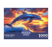 Dolphin1000Piece JigsawPuzzleAnimal Dolphins ForAdults Challenging Brainteasing Age12+byth ThemeFlowersandBirds Fun, Challenging 38x26cm/1000pcs