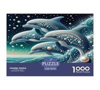 Dolphin1000Piece JigsawPuzzleAnimal Dolphins KidsforAdult Challenging LargePiecePuzzles Age12+byth Challenging The Impossible Difficult Game Uncover The Puzzle 70x50cm/1000pcs
