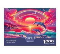 Dolphin1000Piece JigsawPuzzlesAnimal Dolphins KidsforAdult Colourful LargePiecePuzzles Age12+byth EducationalGames Brainteasing Adults Jigsaw Puzzle 70x50cm/1000pcs