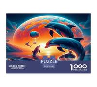 Dolphin1000Pieces JigsawPuzzleAnimal Dolphins KidsforAdult Challenging Brainteasing Age12+byth HomeDecoration Uncover The Puzzle 70x50cm/1000pcs