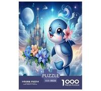 Dolphin1000Pieces JigsawPuzzlesAnimal Dolphins ForAdult Challenging LargePiecePuzzles Age12+byth Challenging The Impossible Difficult Game Fun, Challenging 38x26cm/1000pcs
