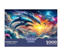 Dolphin1000Pieces JigsawPuzzlesAnimal Dolphins ForAdults Challenging Brainteasing Age12+byth HomeDecoration Brainteasing Adults Jigsaw Puzzle 38x26cm/1000pcs