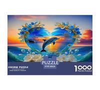 Dolphin1000Pieces JigsawPuzzlesAnimal Dolphins ForAdults Challenging LargePiecePuzzles Age12+byth HomeDecoration Brainteasing Adults Jigsaw Puzzle 38x26cm/1000pcs