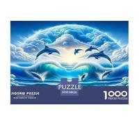 Dolphin1000Pieces JigsawPuzzlesAnimal Dolphins ForAdults Colourful Brainteasing Age12+byth Challenging The Impossible Difficult Game Fun, Challenging 38x26cm/1000pcs