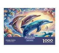 Dolphin1000Pieces JigsawPuzzlesAnimal Dolphins ForAdults Colourful LargePiecePuzzles Age12+byth HomeDecoration Uncover The Puzzle 70x50cm/1000pcs