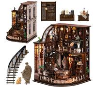 DolphinIsle Book Nook Kit for Adults Booknook DIY Miniature House Kit Library Decor Fantasy 3D Puzzle (Bacchus Bookstore)