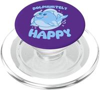 Dolphinitely Happy Cute Smiling Dolphin Pun PopSockets PopGrip for MagSafe
