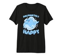 Dolphinitely Happy Cute Smiling Dolphin Pun Premium T-Shirt