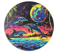 Dolphins 1000 Piece Jigsaw Puzzle for Women, Men Ocean World Brainteasing Jigsaws Challenge Games Creativity & Gift Giving 1000pcs (67.5x67.5cm)
