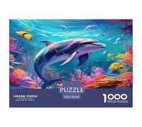 Dolphins 1000 Pieces Premium Jigsaw for Adults Cool Collage Effect, Home Decoration, Educational, Challenging 70x50cm/1000pcs