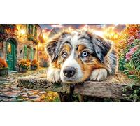 Dolphins-and-Coastal-Village Adult Jigsaws 1000 Piece Puzzle Game Challenging Puzzles for Wall Decoration and Gifts Great Gift Idea Educational Games 38x52/1000pcs