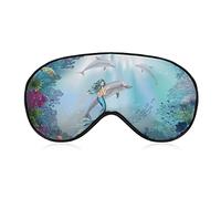 Dolphins and Mermaids Sleep Eye Mask Soft Sleep Cover Blindfold Sleeping Mask Cover for Sleep Travel