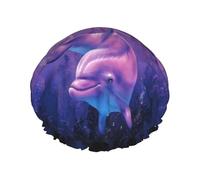 Dolphins Animal Double Layer Elastic Waterproof Shower Cap Reusable Bath Cap