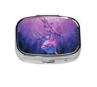 Dolphins Animal,Meta Pill Box 2 Compartment Medicine Case,Portable Organizer