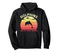 Dolphins Are My Spirit Animal Retro Funny Dolphin Lover Pullover Hoodie