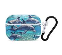 Dolphins Art AirPod Pro Case, Anti Scratch Hard PC Cover with Keychain, AirPod Pro 2nd/1st Case Accessories for Women Men, White-Style