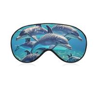 Dolphins Art Eye Mask for Women & Men, Breathable & Adjustable Eye Cover, Ultra Soft Sleep Mask, Lightweight Travel Blindfold for Airplane, Nap, Night Sleeping