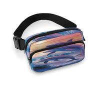 Dolphins Art Fanny Pack Belt Bag with Adjustable Strap Fashion Waist Bag for Outdoor Sports Hiking
