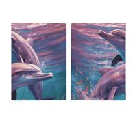 Dolphins Art Passport Holder, ID Card Protector Case Passport Holder with Slot Passports Travel Wallet Document Cover for Women And Men