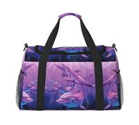 Dolphins Art Print Weekender Bag,Gym Bag with,Carry On Luggage Overnight Weekend Bag, Holdall Handbag
