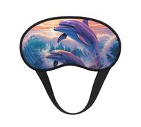 Dolphins Art Sleep Mask for Side Sleeper, Blackout Eye Mask for Women Men, Zero Pressure Sleeping Masks Soft Breathable Eye Cover Comfortable Blindfold Eyeshade for Night Sleep