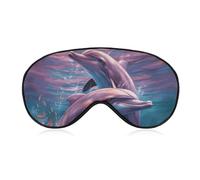 Dolphins Art Sleep Mask for Women Men Side Sleeper Eye Cover with Adjustable Strap Soft Breathable Blackout Mask Slip-Free Deep Sleeping Travel Essentials
