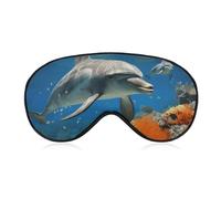 Dolphins Blue Eye Mask Sleep Mask Eye Masks for Sleep Sleep Masks for Women Men Sleeping Mask Travel Eye Mask Sleep Mask Blackout Funny Sleep Mask Cute Sleep Mask
