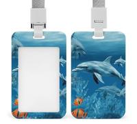 Dolphins Blue ID Badge Holder with Lanyard ID Holder