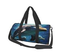 Dolphins Duffel Bags for Women Men, Foldable Travel Totes Bag for Airplane Essentials, Weekender Overnight Bags Large Sport Gym Bag Carry On Luggage Bag with Strap
