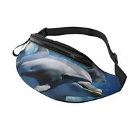 Dolphins Fanny Pack for Men Women, Waterproof Sports Waist Bag Fashion Belt Bag Crossbody Bags Hip Bum Bag with Adjustable Strap Large Sling Bag Purse for Travel Hiking