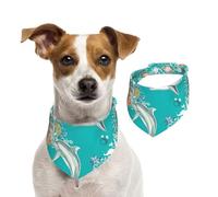 Dolphins Flowers Sea Starfish Coral Seashell Dog Bandanas,Summer Bandanas for Dogs Washable Adjustable Dog Triangle Scarf Bibs Cute Pet Bibs for Medium Large Dogs Puppy and Cats Medium