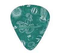 Dolphins Flowers Sea Starfish Coral Seashell Guitar Picks Set-Premium Abs Material,Various Thicknesses-Enhance Your Playing Experience