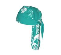 Dolphins Flowers Sea Starfish Coral Seashell Print Skull Cap Moisture Wicking Bike Headwrap Lightweight Helmet Liner Adult Modern Hat 55-60 cm