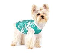 Dolphins Flowers Sea Starfish Coral Seashell Print Small Dog Clothes Pet Vest, Soft Cotton Sleeveless T-Shirts Breathable Pet Tank Top Apparel For Puppies And Cats