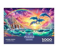 Dolphins Fly over Waves by Colorful Castle 1000-Piece Jigsaw Puzzle Dolphin Family Puzzle Game for All Ages 70x50cm/1000pcs