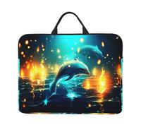 Dolphin'S Fun Ocean Pattern Laptop Sleeve Case 14 in Suitable for Notebook Computer Tablet Traveling Carrying Simple Case