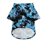 Dolphins Hawaii Shirt Print Dog Clothes T-Shirt Beach for Puppy Cat XL