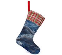 Dolphins in A Deep Ocean Personalized Christmas Stocking Red-style | Xmas Glitter Sequin Stockings Family Holiday Party Decorations